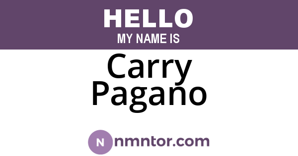 Carry Pagano