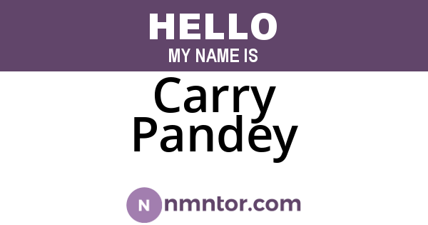Carry Pandey
