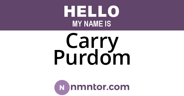 Carry Purdom