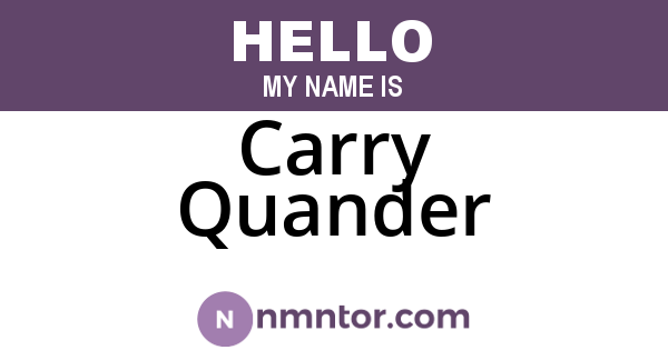 Carry Quander