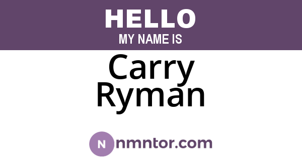 Carry Ryman