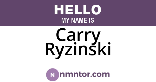 Carry Ryzinski