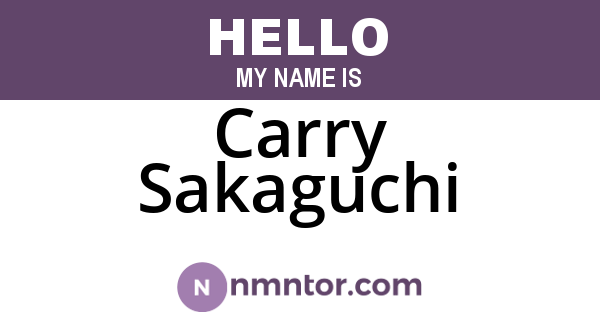 Carry Sakaguchi