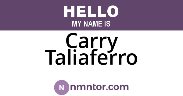 Carry Taliaferro