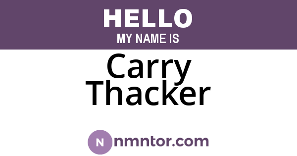Carry Thacker