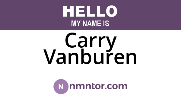 Carry Vanburen