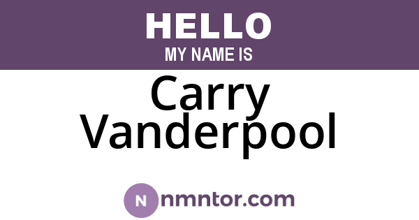 Carry Vanderpool