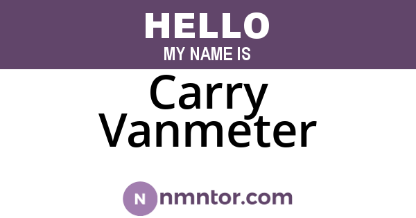 Carry Vanmeter