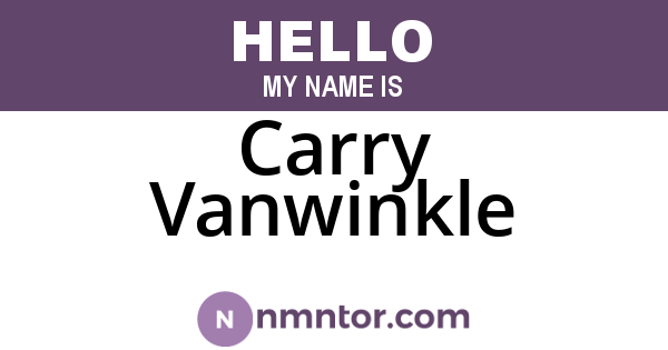 Carry Vanwinkle