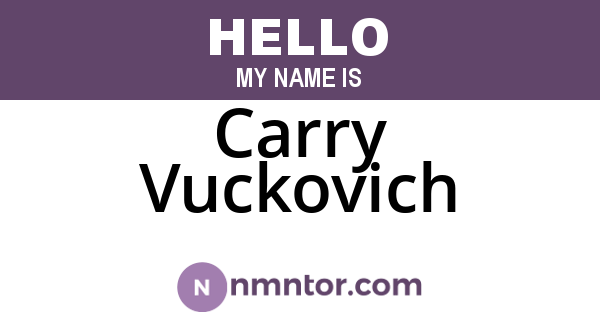 Carry Vuckovich
