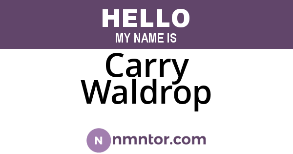 Carry Waldrop