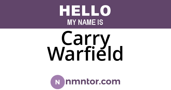 Carry Warfield