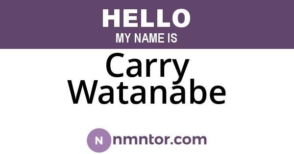 Carry Watanabe