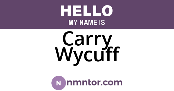 Carry Wycuff