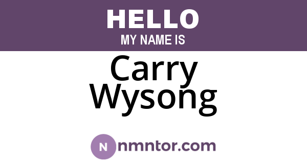 Carry Wysong