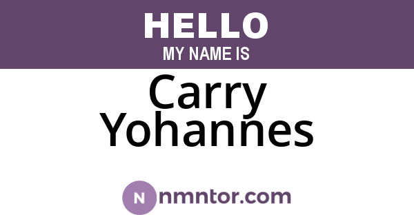 Carry Yohannes