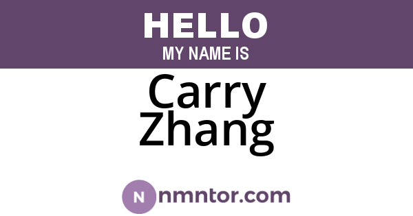 Carry Zhang
