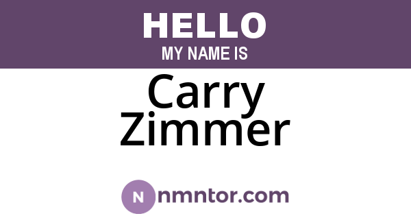 Carry Zimmer