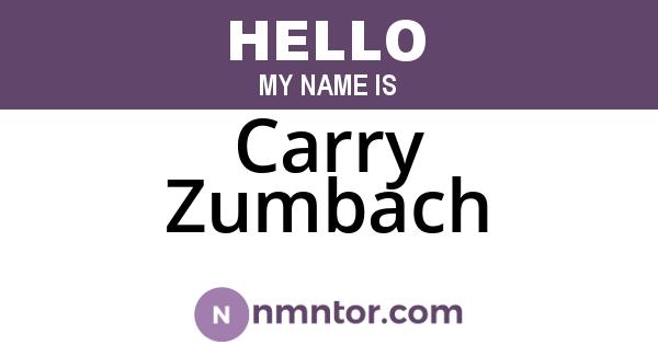 Carry Zumbach