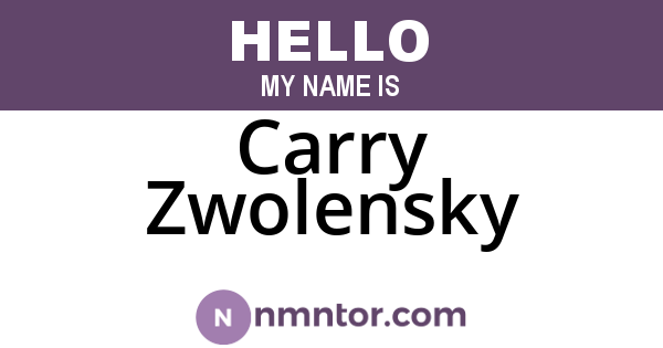 Carry Zwolensky