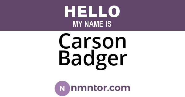 Carson Badger