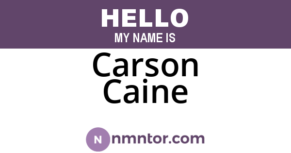 Carson Caine