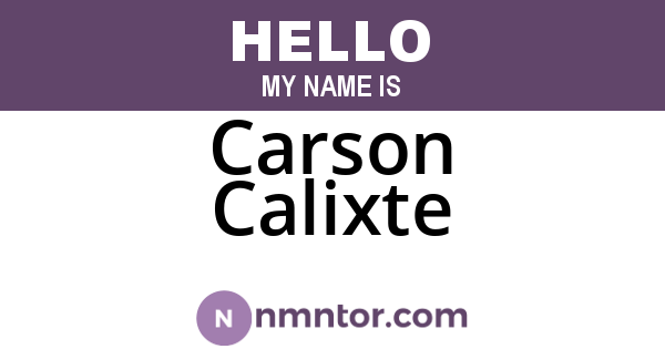Carson Calixte