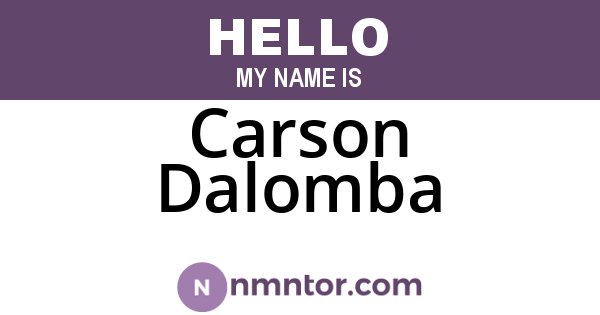 Carson Dalomba