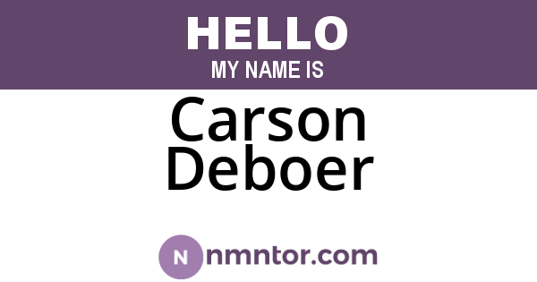 Carson Deboer
