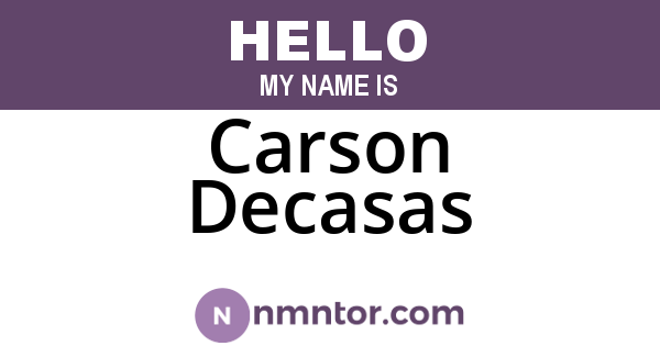 Carson Decasas