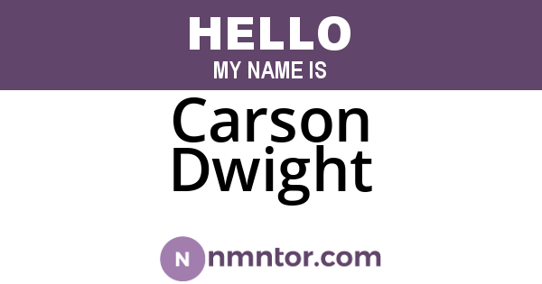 Carson Dwight