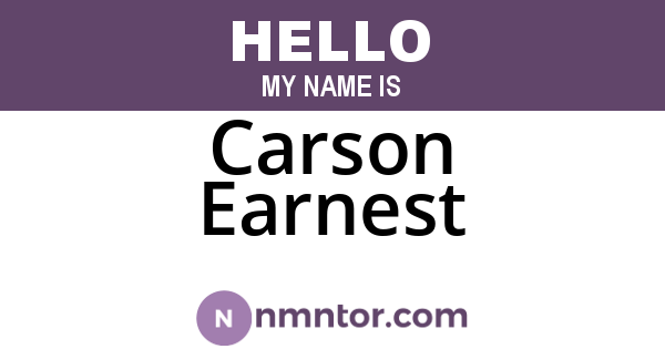 Carson Earnest