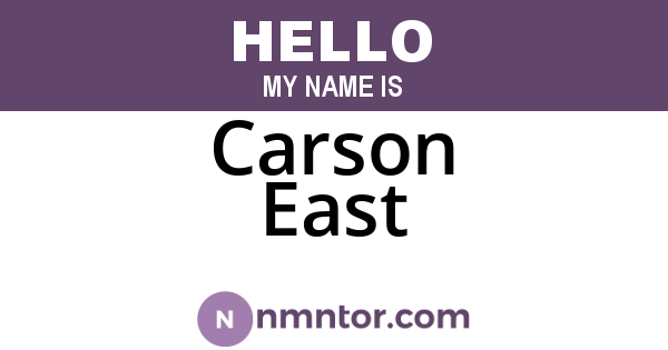 Carson East