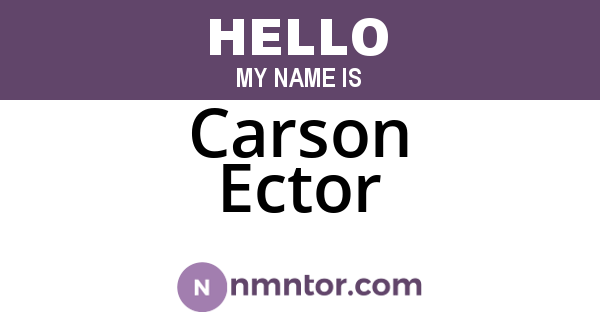 Carson Ector