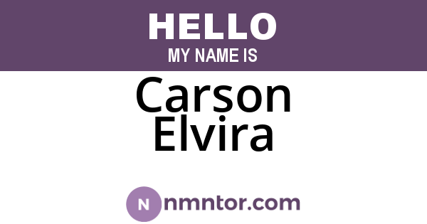 Carson Elvira