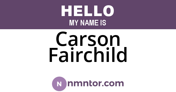 Carson Fairchild