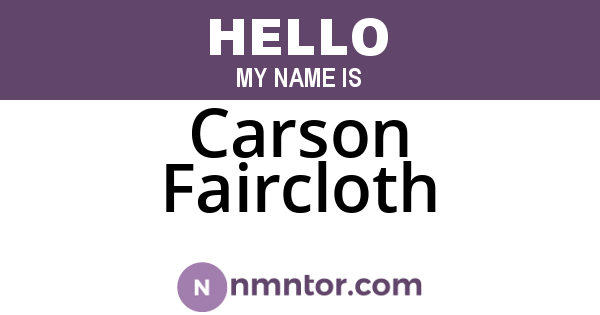 Carson Faircloth