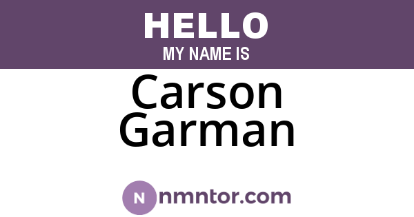 Carson Garman