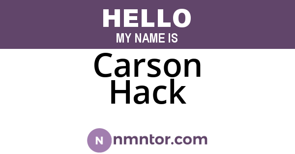 Carson Hack