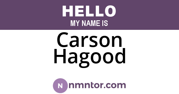 Carson Hagood