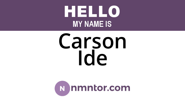 Carson Ide