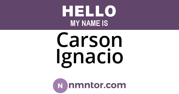 Carson Ignacio