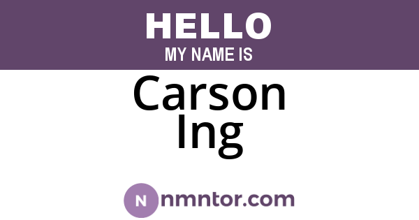 Carson Ing