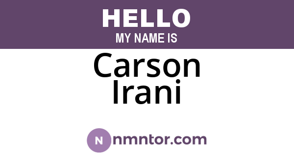 Carson Irani
