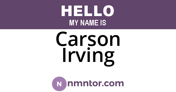 Carson Irving