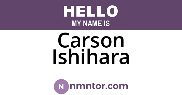 Carson Ishihara