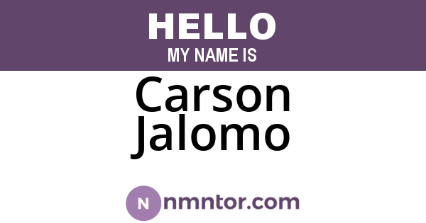 Carson Jalomo