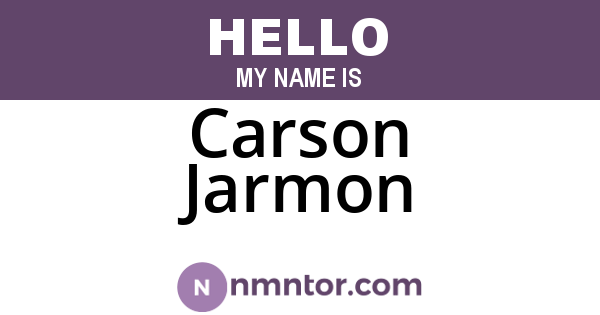 Carson Jarmon