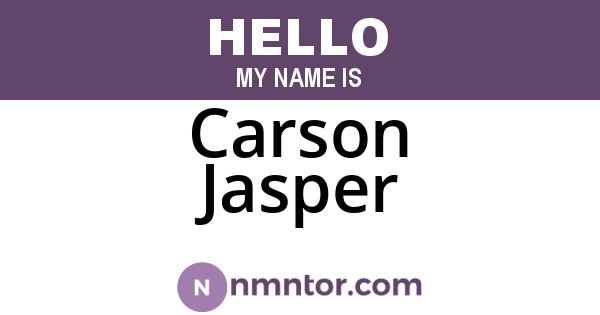 Carson Jasper