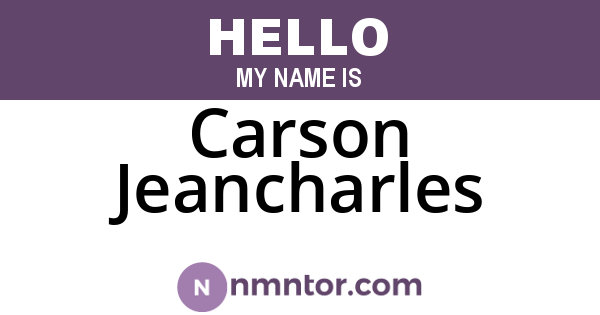 Carson Jeancharles